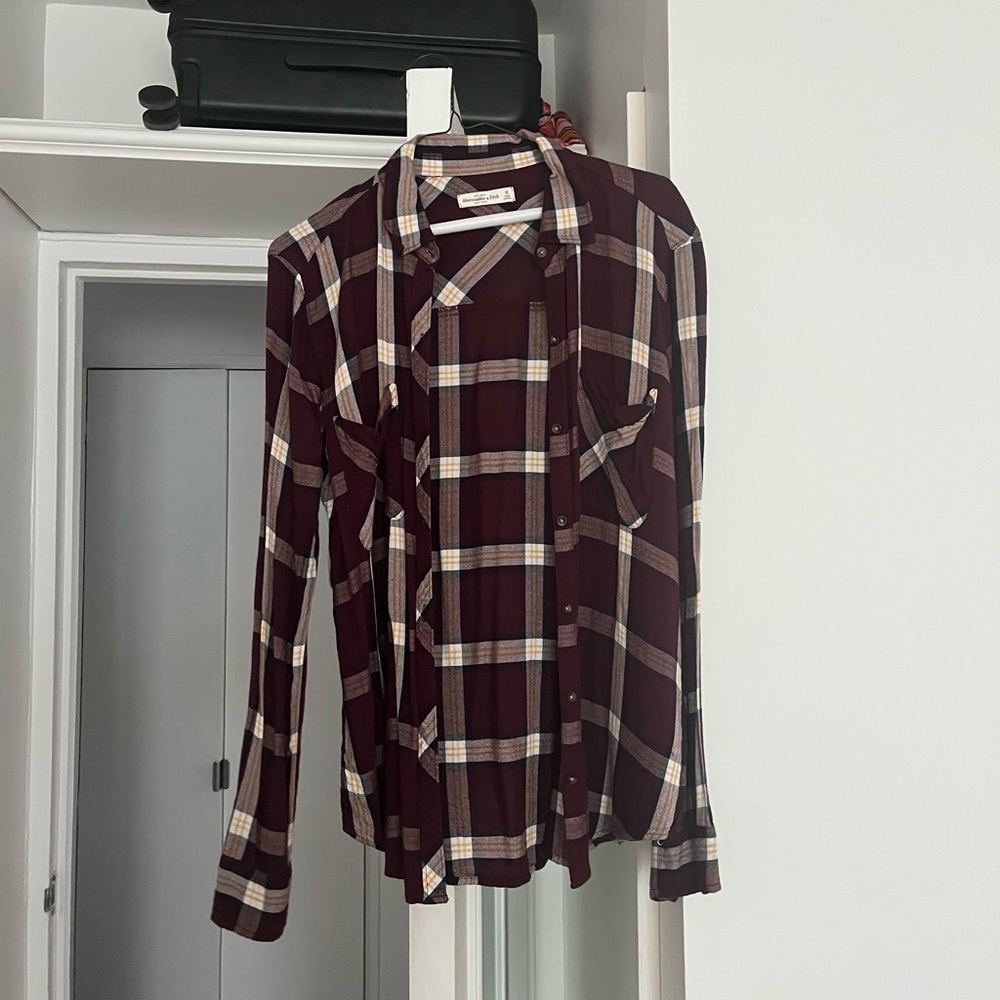 Plaid Button-Up Shirt